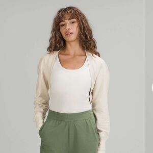 NWT Lululemon LA Cropped Long Sleeve Shrug in White Opal 4